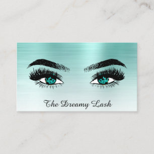Carte De Visite *~* Parties scintillant TURQUOISE Lashes QR Brows