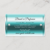 Carte De Visite Parties scintillant Turquoise Lumineuse Lumineuse (Dos)