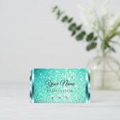 Carte De Visite Parties scintillant Turquoise Lumineuse Lumineuse (Debout devant)