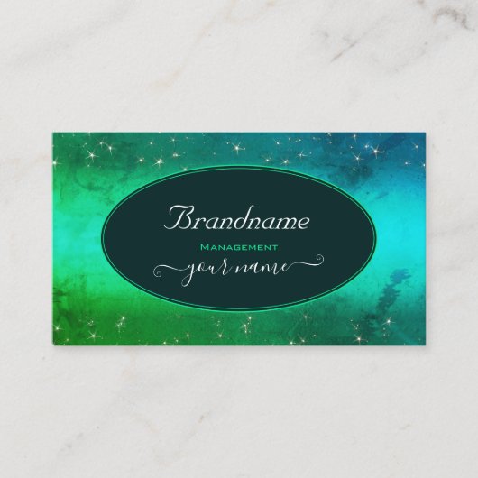 Carte De Visite Parties scintillant Turquoise moderne Étoiles Élég (Devant)