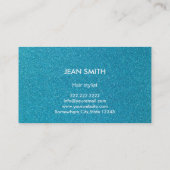 Carte De Visite Parties scintillant Turquoise moderne Hair Styllis (Dos)