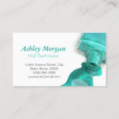 Carte De Visite Parties scintillant turquoise Nail Salon Manucure  (Dos)