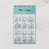 Carte De Visite Parties scintillant Turquoise Zigzag Pocket Calend (Dos)