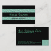 Carte De Visite Parties scintillant Vert Élégante Et Moderne, Gran (Devant / Derrière)