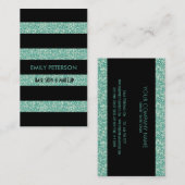 Carte De Visite Parties scintillant Vert Élégante Et Moderne, Gran (Devant / Derrière)