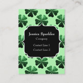 Carte De Visite Parties scintillant vert foncé brillant Shamrock M (Devant)