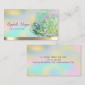 Carte De Visite Parties scintillant verte Lotus Holographique Encr (Devant / Derrière)