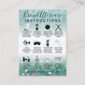 Carte De Visite Parties scintillant verte Turquoise éclaboussée Br (Devant)