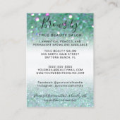 Carte De Visite Parties scintillant verte Turquoise éclaboussée Br (Dos)