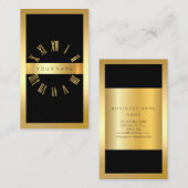 Carte De Visite Parties scintillant Verticale de l'horloge romaine (Devant / Derrière)