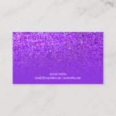 Carte De Visite Parties scintillant violet bleu violet ombre photo (Dos)