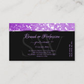 Carte De Visite Parties scintillant violet brillant Étoiles Étince (Dos)