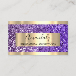 Carte De Visite Parties scintillant violet cadre Planificateur d'