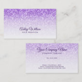 Carte De Visite Parties scintillant violet dégradé (Devant / Derrière)