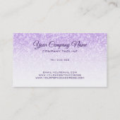 Carte De Visite Parties scintillant violet dégradé (Dos)