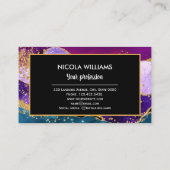 Carte De Visite Parties scintillant violet et bleu Peacock Agate (Dos)