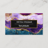 Carte De Visite Parties scintillant violet et bleu Peacock Agate (Devant)