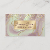 Carte De Visite Parties scintillant violet et or Luxe (Devant)