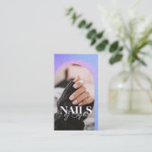 Carte De Visite Parties scintillant violet étincelante Arc Beauté  (Debout devant)