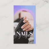 Carte De Visite Parties scintillant violet étincelante Arc Beauté  (Devant)