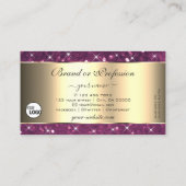 Carte De Visite Parties scintillant violet Étoiles lumineuses Bord (Dos)