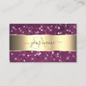 Carte De Visite Parties scintillant violet Étoiles lumineuses Orte (Devant)