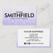 Carte De Visite Parties scintillant violet Faux (Devant / Derrière)