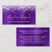 Carte De Visite Parties scintillant violet Indigo Foil Boutique en (Devant / Derrière)