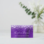 Carte De Visite Parties scintillant violet Indigo Foil Boutique en (Debout devant)