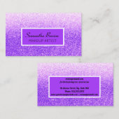 Carte De Visite Parties scintillant violet moderne chic maquillage (Devant / Derrière)