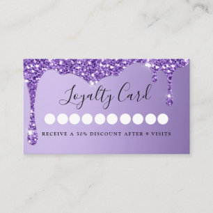 Carte De Visite Parties scintillant violet moderne Drop Salon & Lo