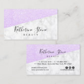 Carte De Visite Parties scintillant violet moderne élégante et mar (Devant / Derrière)