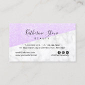 Carte De Visite Parties scintillant violet moderne élégante et mar (Dos)