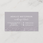 Carte De Visite Parties scintillant violet moderne ombre maquillag (Dos)