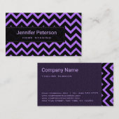 Carte De Visite Parties scintillant violet noir Chevron (Devant / Derrière)