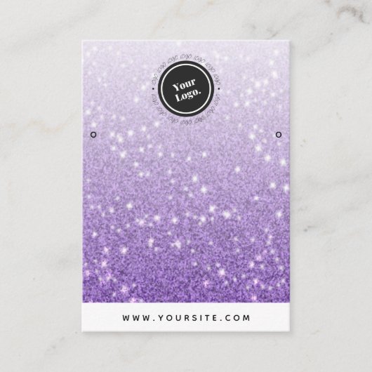Carte De Visite Parties scintillant violet Ombre Glam Bijoux Écran (Devant)