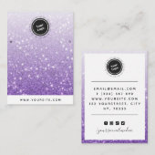 Carte De Visite Parties scintillant violet Ombre Glam Bijoux Écran (Devant / Derrière)
