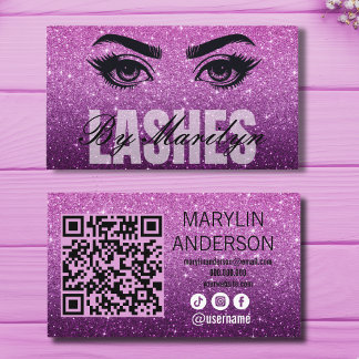 Carte De Visite Parties scintillant violet Ombre Lash Business ave