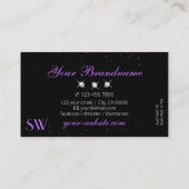 Carte De Visite Parties scintillant violet rose noir de luxe Stars (Dos)