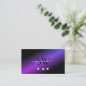 Carte De Visite Parties scintillant violet rose noir de luxe Stars (Debout devant)