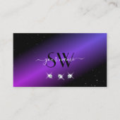 Carte De Visite Parties scintillant violet rose noir de luxe Stars (Devant)