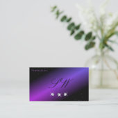 Carte De Visite Parties scintillant violet rose noir de luxe Stars (Debout devant)