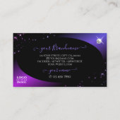 Carte De Visite Parties scintillant violet rose noir Stars Bijoux (Dos)