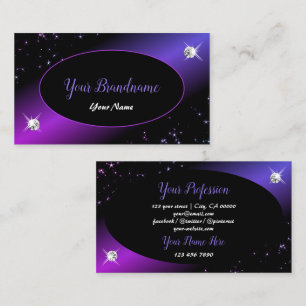Carte De Visite Parties scintillant violet rose noir Stars Bijoux 