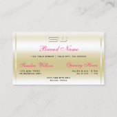 Carte De Visite Parties scintillant violet rose or brillant Monogr (Dos)