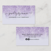 Carte De Visite Parties scintillant violette (Devant / Derrière)