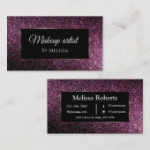 Carte De Visite parties scintillant violette (Devant / Derrière)