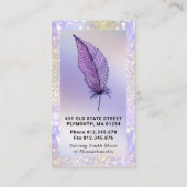 Carte De Visite Parties scintillant violette de l'agent de signatu (Dos)