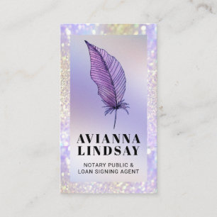 Carte De Visite Parties scintillant violette de l'agent de signatu