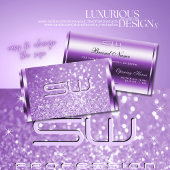 Carte De Visite Parties scintillant violette de luxe Étoiles lumin